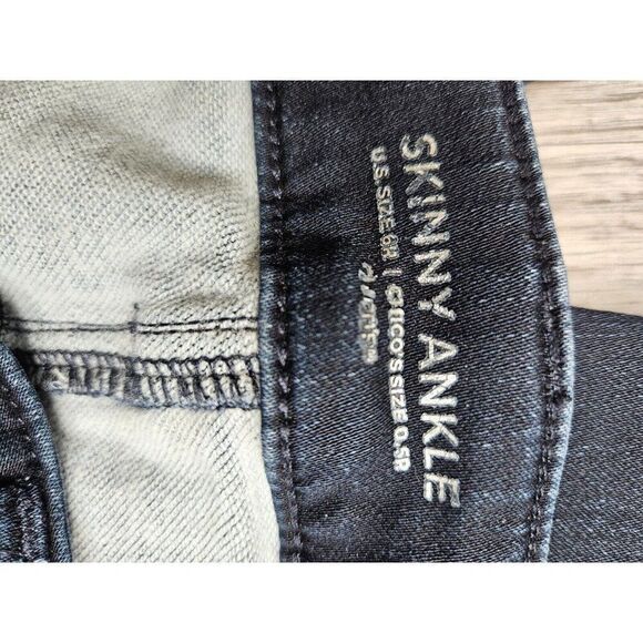 Chicos Womens Size 0.5R US 6R Skinny Ankle Denim Blue Jeans - Picture 4 of 11